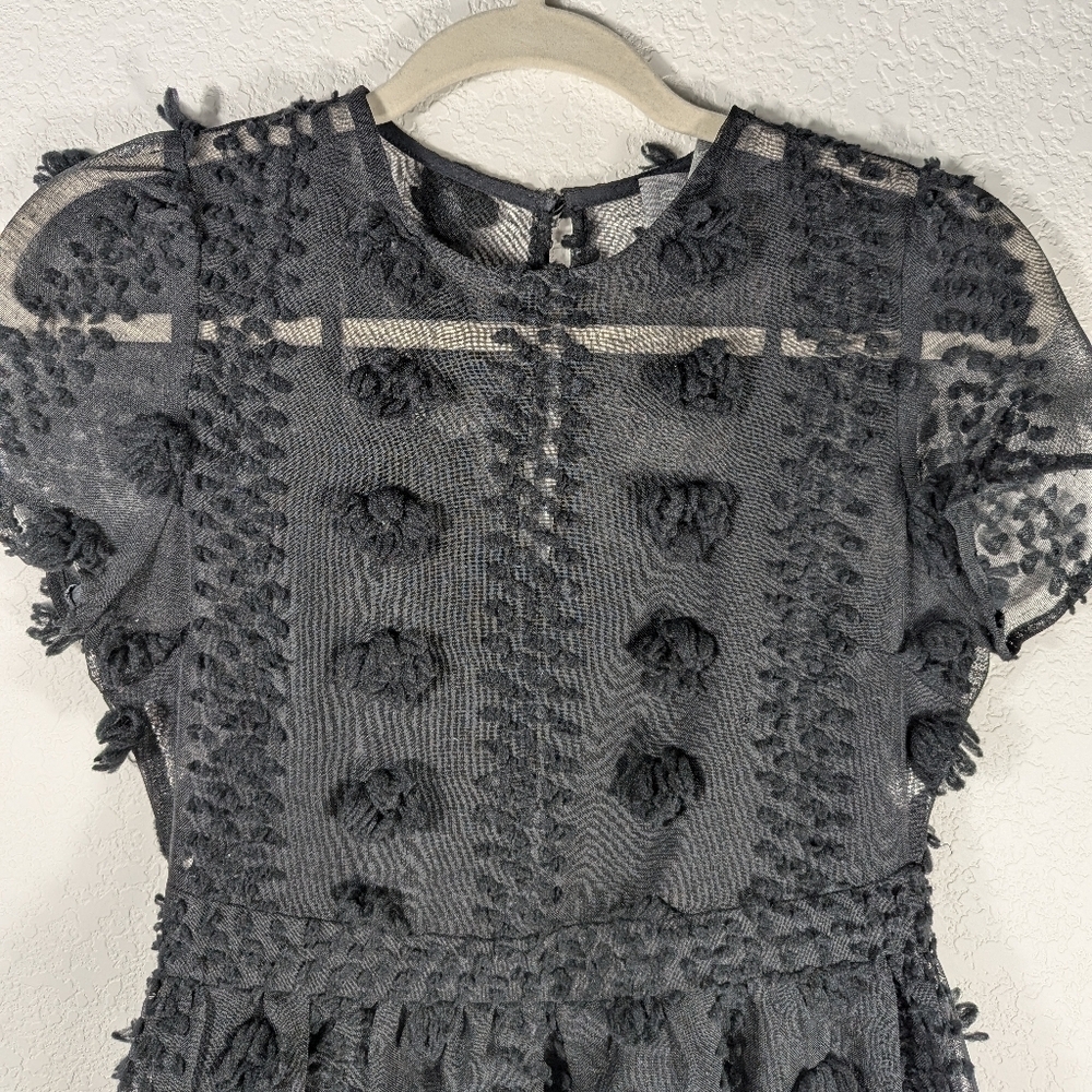 Anthropologie Sunday in Brooklyn Black Floral Appliqué Mini Dress - Picture 13 of 15